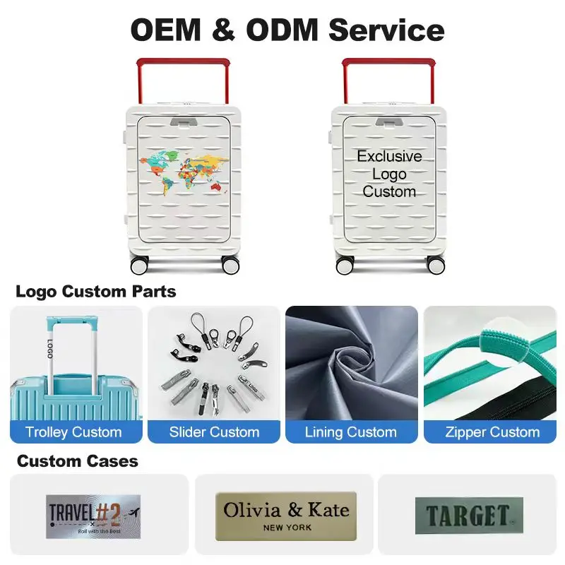 2025 Hot Sale High Quality Pc Aluminum Frame Carry on Trolley Suitcase 4 Wheels for Business Luggage - Image 2