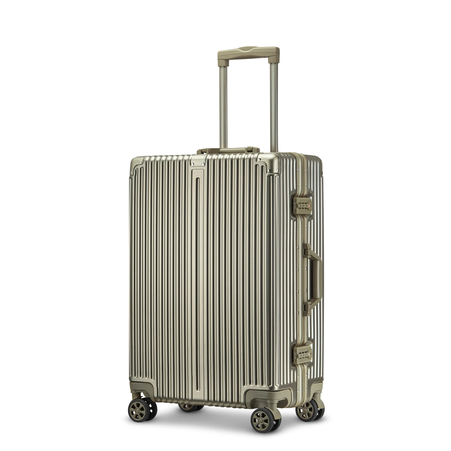 2025 Hot Sale High Quality Pc Aluminum Frame Carry on Trolley Suitcase 4 Wheels for Business Luggage