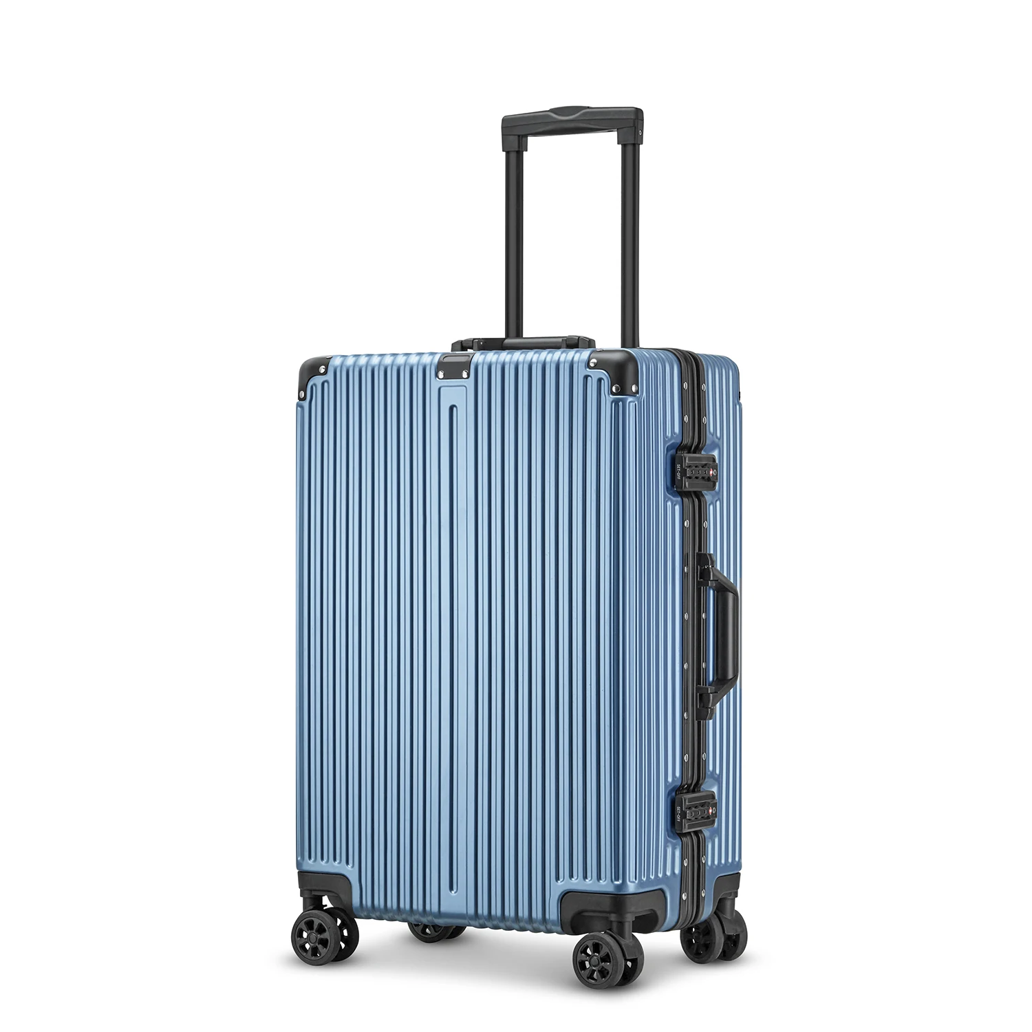 2025 Hot Sale High Quality Pc Aluminum Frame Carry on Trolley Suitcase 4 Wheels for Business Luggage - Image 6